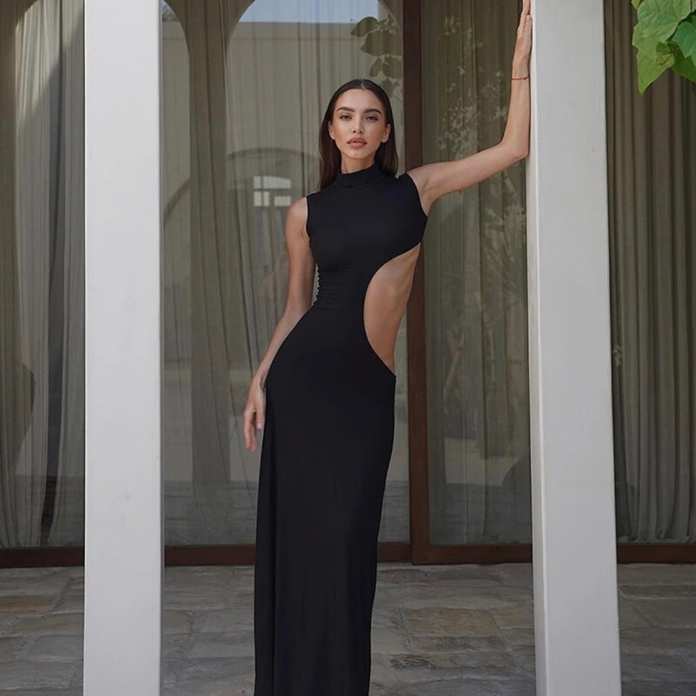 Black Maxi Dress with Cutout